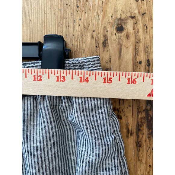 Mustard Seed Womens Striped High-Waisted Wide-Leg Pants L Gray Cotton Blend - Picture 7 of 8